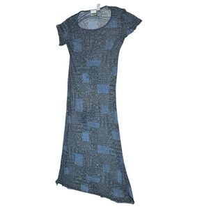 Xhilaration 90s VTG Sheer Maxi Dress Blue Sz XL Gothic Scroll Grunge Alt Y2K USA